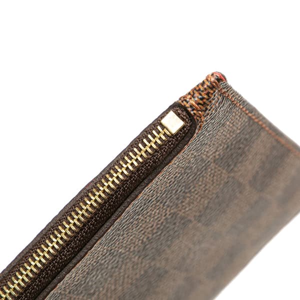Pre-owned Louis Vuitton Damier Ebene Neverfull Pouch MM Brown