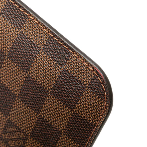 Pre-owned Louis Vuitton Damier Ebene Neverfull Pouch MM Brown