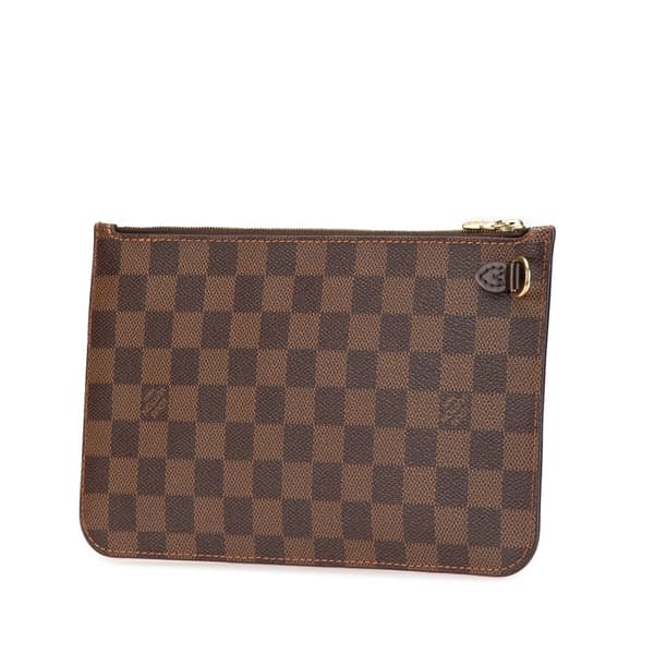 Pre-owned Louis Vuitton Damier Ebene Neverfull Pouch MM Brown