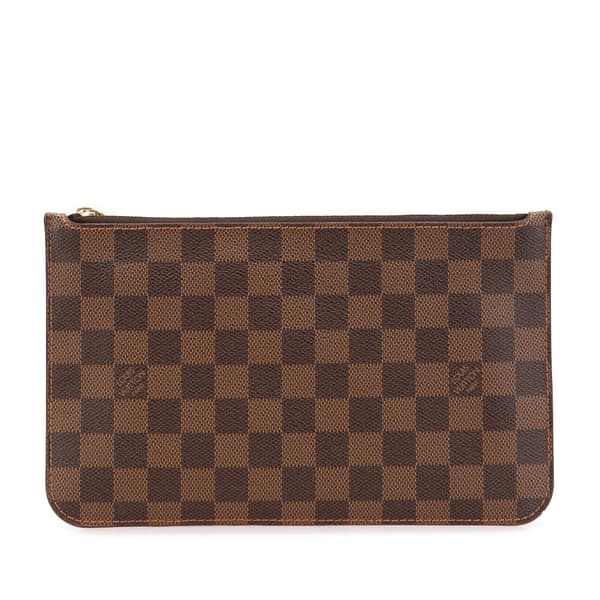 Pre-owned Louis Vuitton Damier Ebene Neverfull Pouch MM Brown