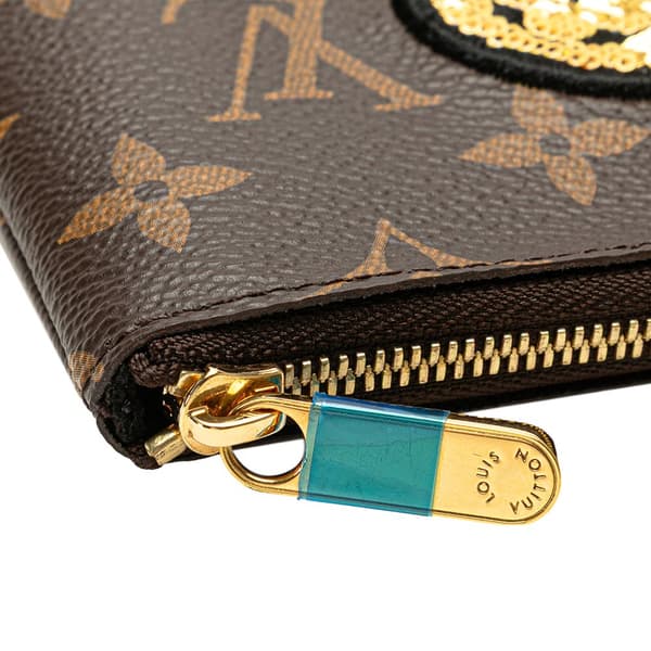 Pre-owned Louis Vuitton Monogram Patches City Pouch Brown