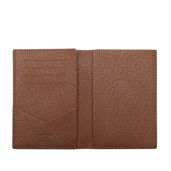 Pre-owned Louis Vuitton Monogram Passport Cover Brown