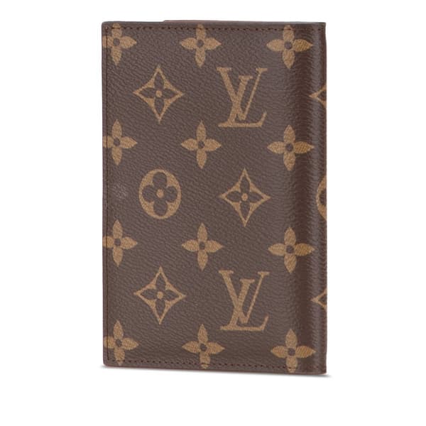 Pre-owned Louis Vuitton Monogram Passport Cover Brown