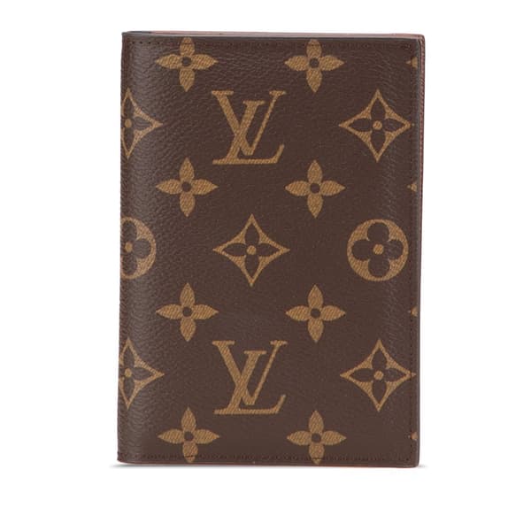 Pre-owned Louis Vuitton Monogram Passport Cover Brown