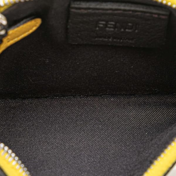 Pre-owned Fendi Zucca Embossed Leather Coin Pouch Brown
