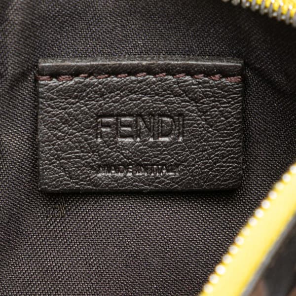 Pre-owned Fendi Zucca Embossed Leather Coin Pouch Brown