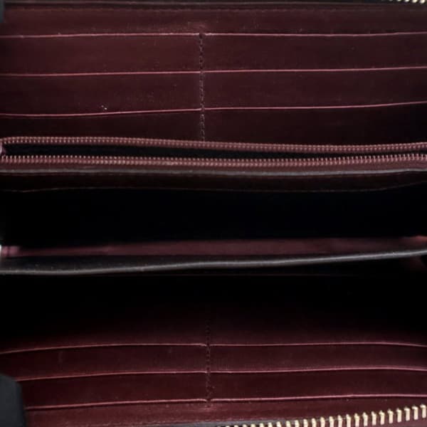 Pre-owned Gucci Patent Guccissima Zip Around Long Wallet Red