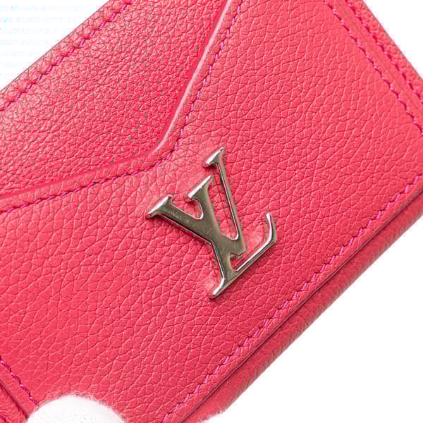 Pre-owned Louis Vuitton LockMe Card Holder Pink