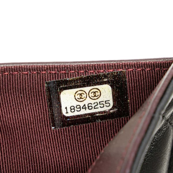 Pre-owned Chanel Small CC Quilted Lambskin Flap Wallet Black