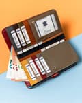 Miniatyrbillede 5 af 11: Stor damepung i læder med patchwork-mønster fra Lumarko!