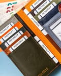 Miniatyrbillede 7 af 11: Stor damepung i læder med patchwork-mønster fra Lumarko!
