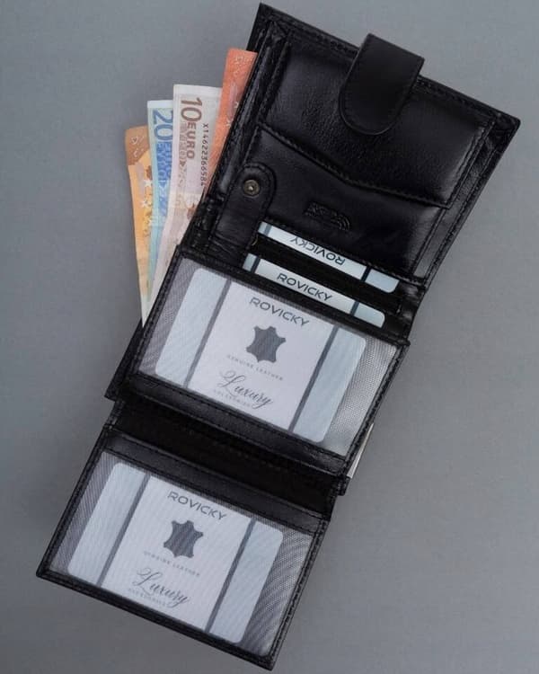 Stor herrplånbok i läder med RFID-system från Lumarko!