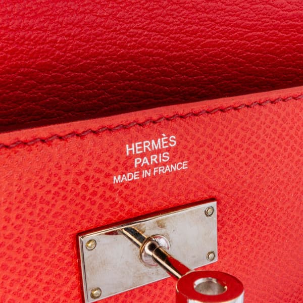 Pre-owned Hermès Epsom Flag Kelly Longue Wallet Orange