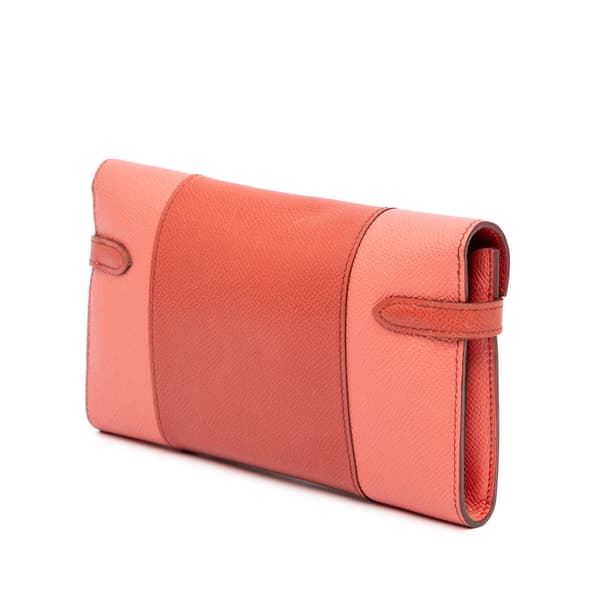 Pre-owned Hermès Epsom Flag Kelly Longue Wallet Orange