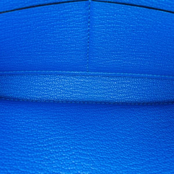 Pre-owned Hermès Chevre Mysore Kelly Longue Wallet Blue