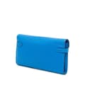 Miniatyrbild 2 av 10: Pre-owned Hermès Chevre Mysore Kelly Longue Wallet Blue