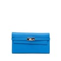 Miniatyrbild 1 av 10: Pre-owned Hermès Chevre Mysore Kelly Longue Wallet Blue