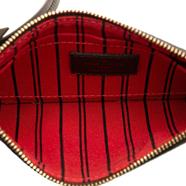 Pre-owned Louis Vuitton Damier Ebene Neverfull PM Pouch Brown