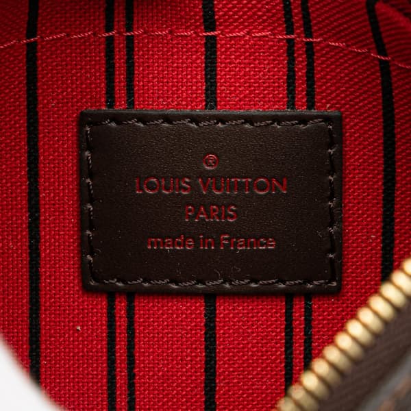 Pre-owned Louis Vuitton Damier Ebene Neverfull PM Pouch Brown