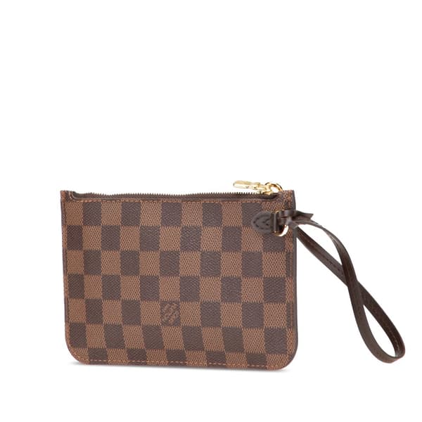 Pre-owned Louis Vuitton Damier Ebene Neverfull PM Pouch Brown