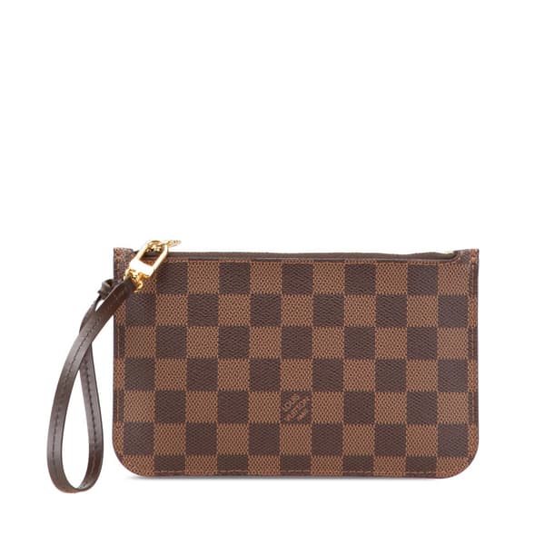 Pre-owned Louis Vuitton Damier Ebene Neverfull PM Pouch Brown