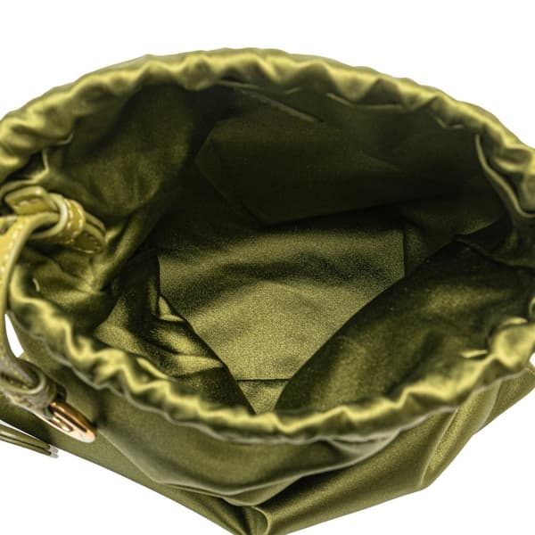 Pre-owned Miu Miu Satin Duchesse Drawstring Pouch Green