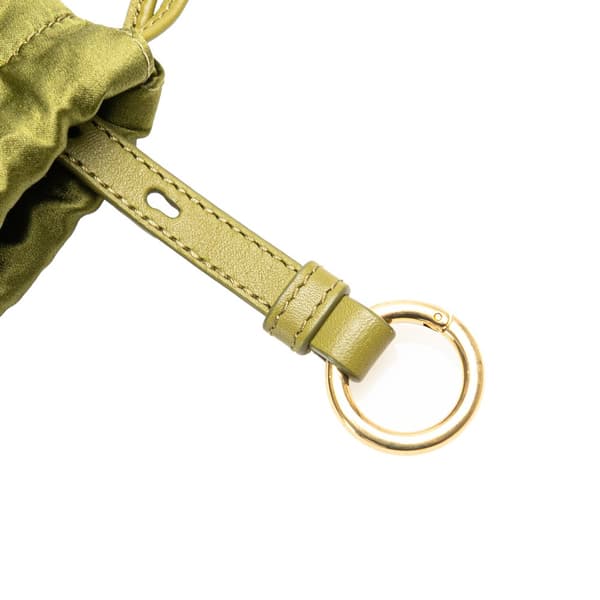 Pre-owned Miu Miu Satin Duchesse Drawstring Pouch Green