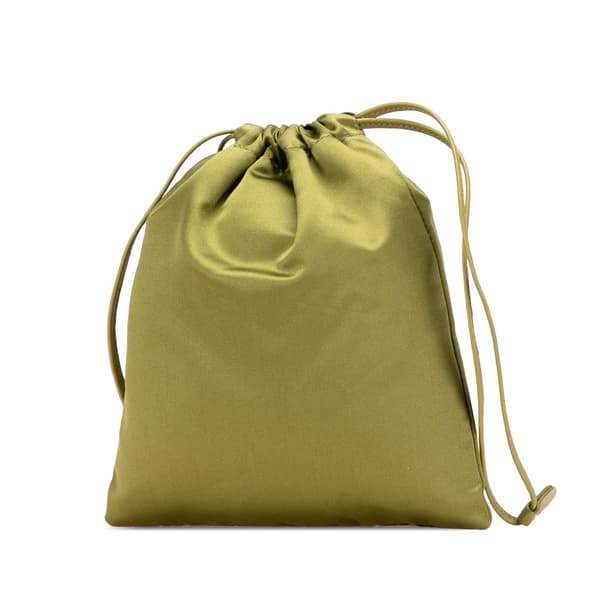 Pre-owned Miu Miu Satin Duchesse Drawstring Pouch Green