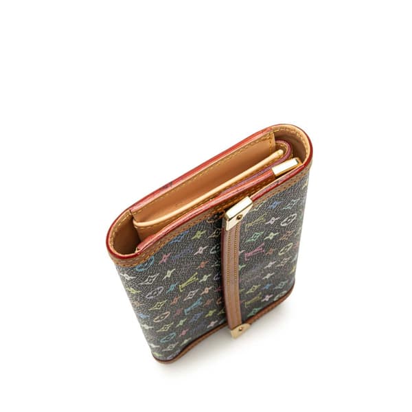 Pre-owned Louis Vuitton Monogram Multicolore Porte Tresor International Wallet Black