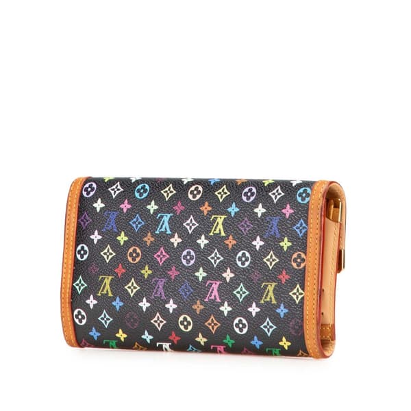 Pre-owned Louis Vuitton Monogram Multicolore Porte Tresor International Wallet Black