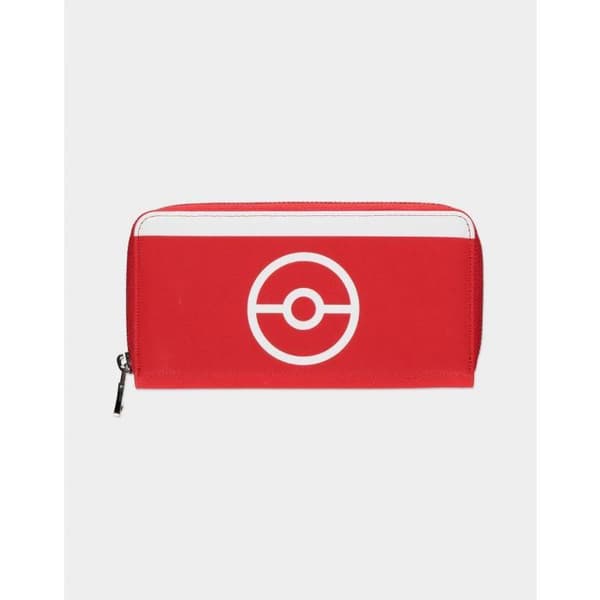 Pokemon Purse Trainer Tech poke Ball Logo ny officiell Red Zipped Around- USED