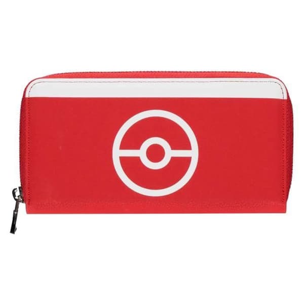 Pokemon Purse Trainer Tech poke Ball Logo ny officiell Red Zipped Around- USED