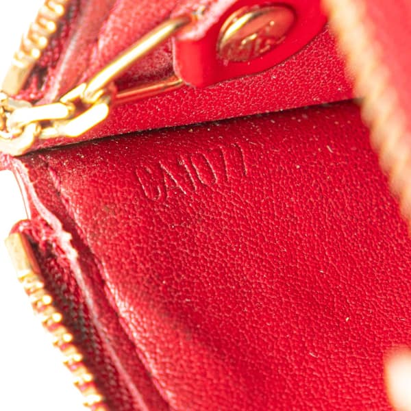 Pre-owned Louis Vuitton Monogram Vernis Pochette Cles Red