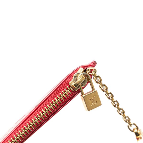 Pre-owned Louis Vuitton Monogram Vernis Pochette Cles Red