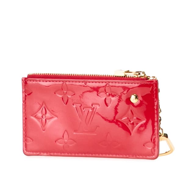 Pre-owned Louis Vuitton Monogram Vernis Pochette Cles Red