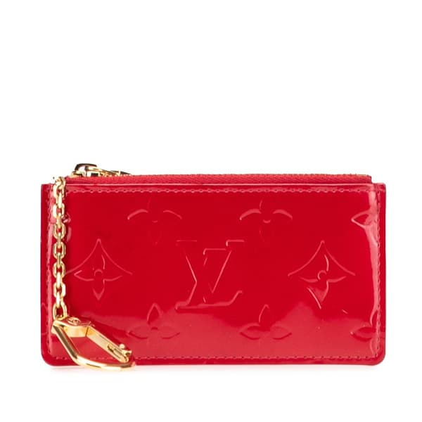 Pre-owned Louis Vuitton Monogram Vernis Pochette Cles Red