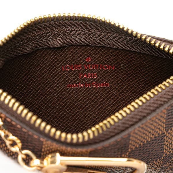 Pre-owned Louis Vuitton Damier Ebene Pochette Cles Brown