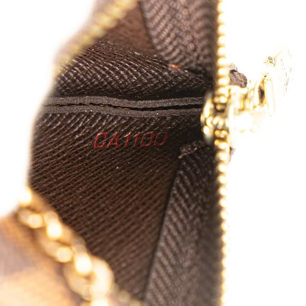 Pre-owned Louis Vuitton Damier Ebene Pochette Cles Brown