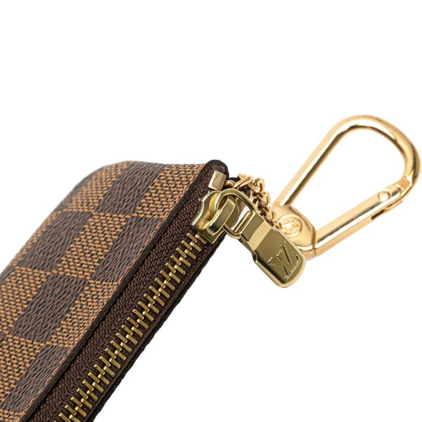 Pre-owned Louis Vuitton Damier Ebene Pochette Cles Brown