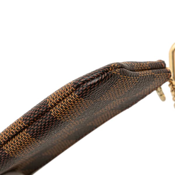 Pre-owned Louis Vuitton Damier Ebene Pochette Cles Brown