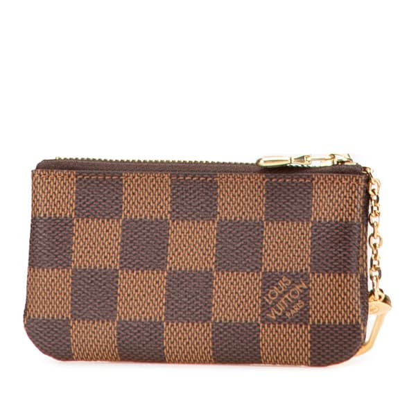 Pre-owned Louis Vuitton Damier Ebene Pochette Cles Brown