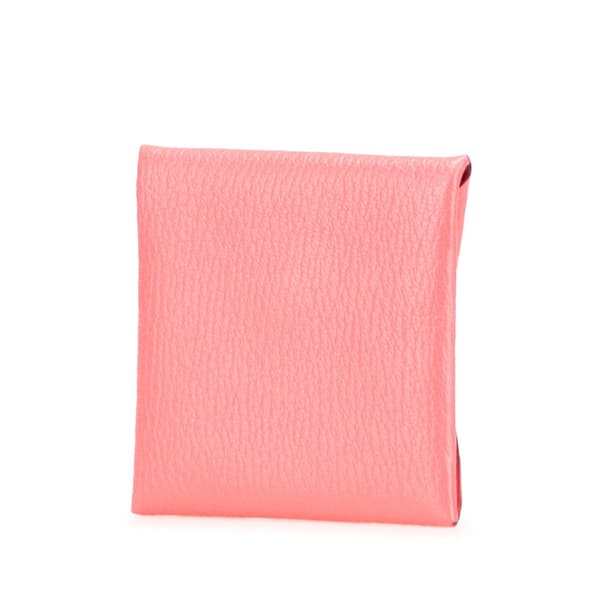 Pre-owned Hermès Chevre Mysore Bastia Coin Pouch Pink