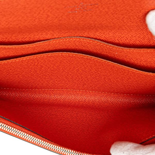 Pre-owned Louis Vuitton Epi Emilie Wallet Orange