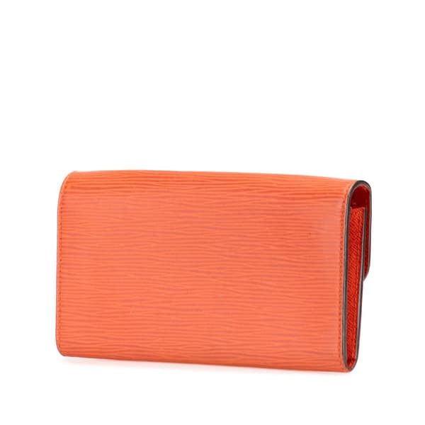 Pre-owned Louis Vuitton Epi Emilie Wallet Orange