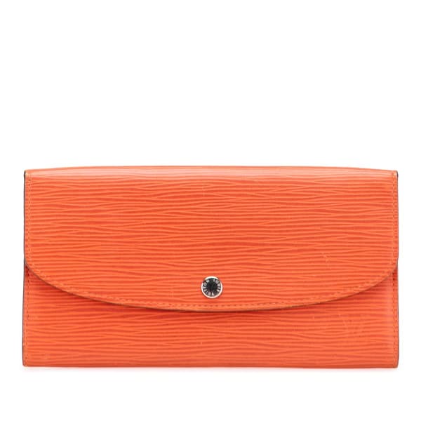 Pre-owned Louis Vuitton Epi Emilie Wallet Orange