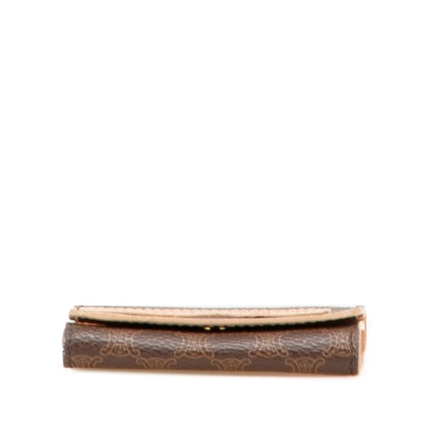 Pre-owned Celine Macadam Coated Canvas Coin Pouch Brown