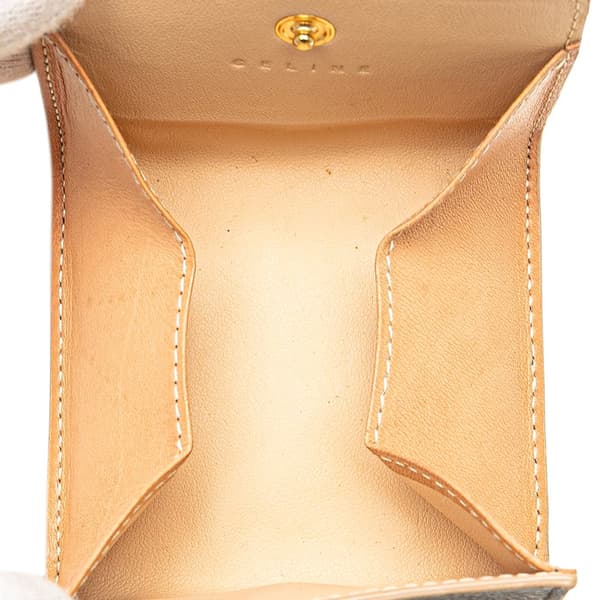 Pre-owned Celine Macadam Coated Canvas Coin Pouch Brown
