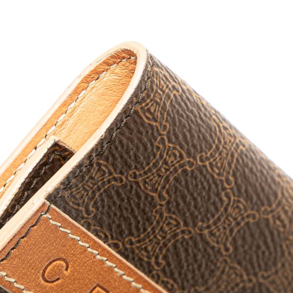 Pre-owned Celine Macadam Coated Canvas Coin Pouch Brown