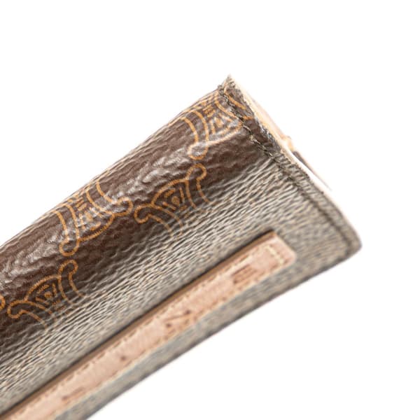 Pre-owned Celine Macadam Coated Canvas Coin Pouch Brown