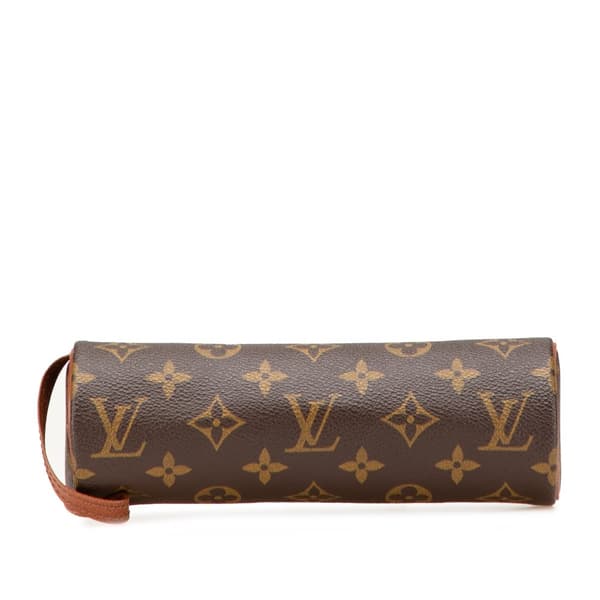Pre-owned Louis Vuitton Monogram Trousse Ronde Pouch 20 Brown
